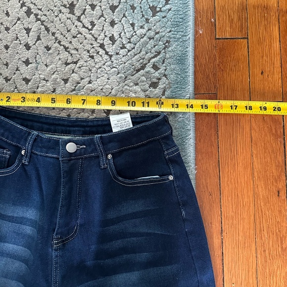 Women's Dark Blue Flare Jeans - Picture 3 of 6